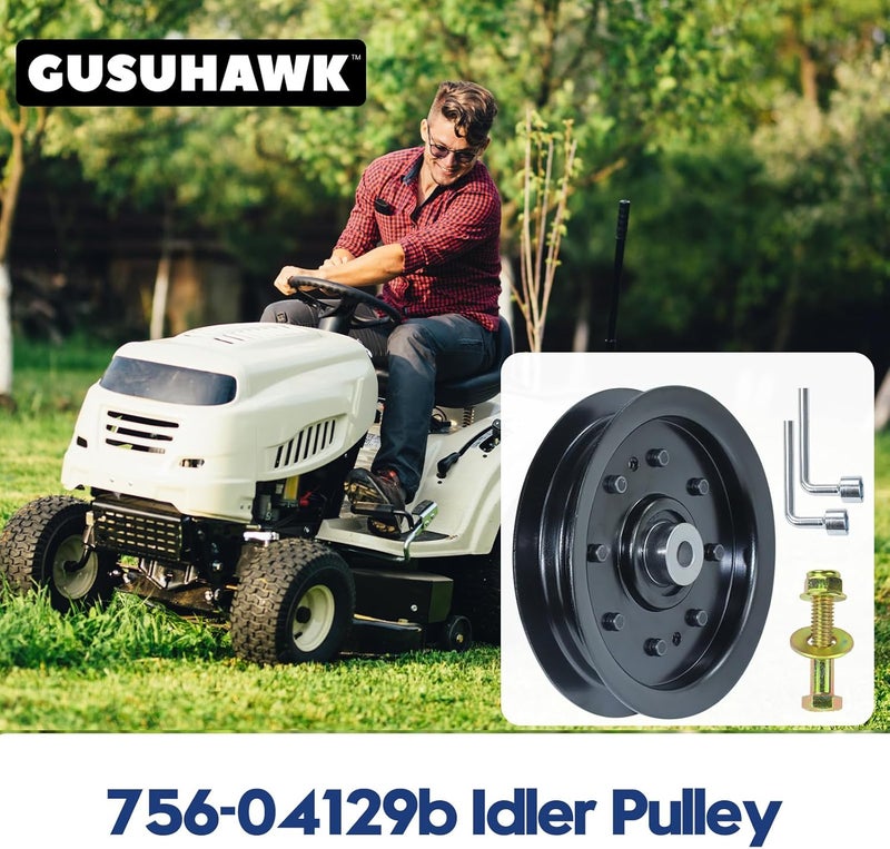 GUSUHAWK 753-08171 Idler Pulley Kit Replaces MTD 756-04129B, Cub Cadet 756-04129B Idler Pulley 756-04129, Cub Cadet 756-04129 Pulley, Troy Bilt Pulley 753-08171 Cub Cadet Idler Pulley Kit, 753-08068 - Image 2